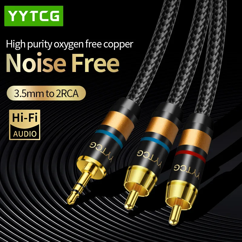 Kabel RCA HiFi Stereo 3.5mm do 2RCA Kabel Audio do Wzmacniacza Telefonu Komórkowego Komputera Komputerowego… Kabel RCA HiFi Stereo 3.5mm do 2RCA Kabel Audio do Wzmacniacza Telefonu Komórkowego Komputera Komputerowego…