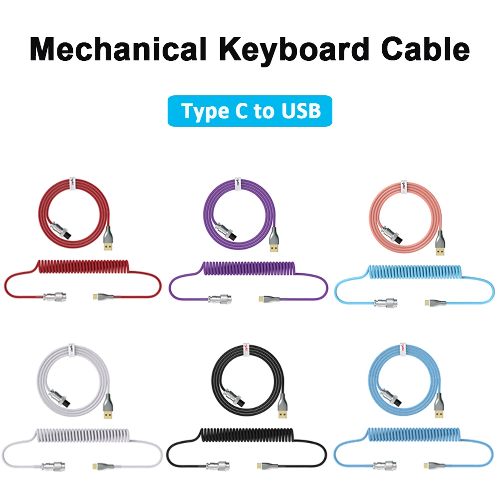 Kabel spiralny Klawiatura mechaniczna Kabel Aviator Złącze typu C do USB Kabel lotniczy do klawiatury do… Kabel spiralny Klawiatura mechaniczna Kabel Aviator Złącze typu C do USB Kabel lotniczy do klawiatury do…