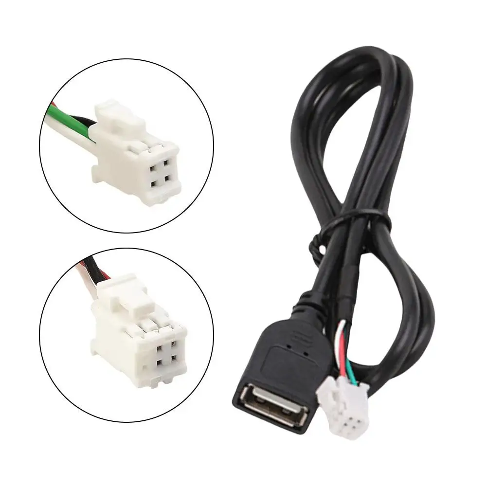 Kabel USB 4/6-pinowy Akcesoria do radia samochodowego Czarny kabel nawigacyjny USB do modelu Android 2 H5O9 Kabel USB 4/6-pinowy Akcesoria do radia samochodowego Czarny kabel nawigacyjny USB do modelu Android 2 H5O9