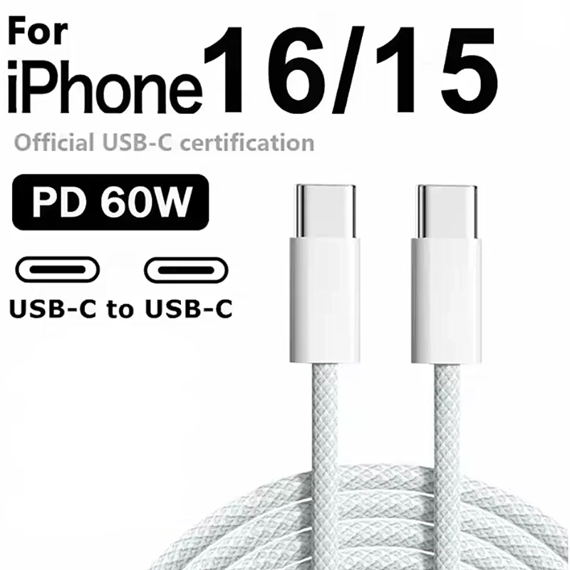 Kabel USB-C do USB-C z szybkim ładowaniem PD 60W, 1m 2m, kabel do transmisji danych do telefonów komórkowych… Kabel USB-C do USB-C z szybkim ładowaniem PD 60W, 1m 2m, kabel do transmisji danych do telefonów komórkowych…