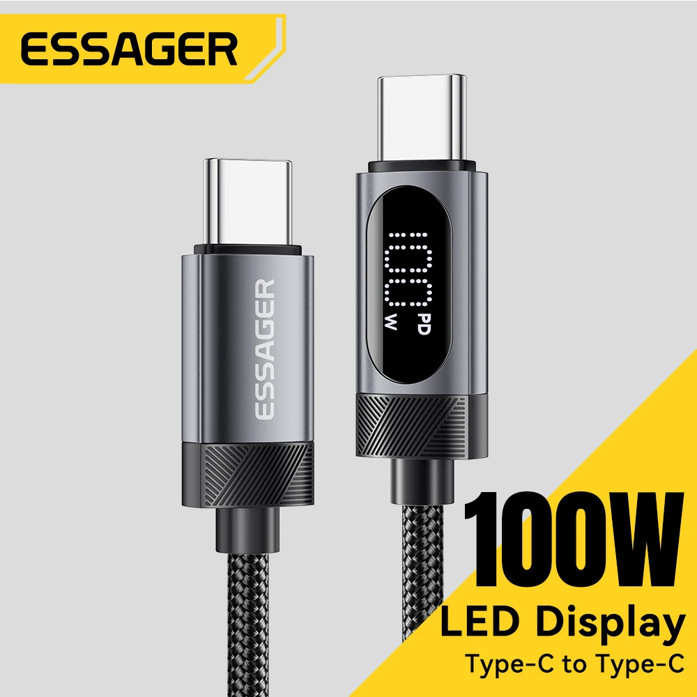 Kabel USB C z wyświetlaczem cyfrowym Essager do iPhone 17 16 15 Xiaomi Huawei 100W PD Szybkie ładowanie do… Kabel USB C z wyświetlaczem cyfrowym Essager do iPhone 17 16 15 Xiaomi Huawei 100W PD Szybkie ładowanie do…