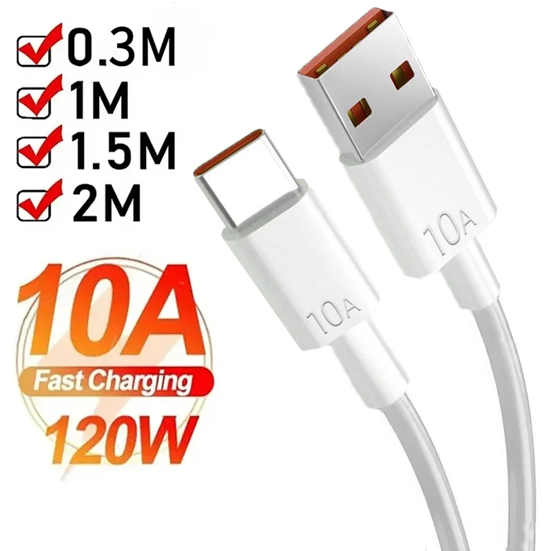 Kabel USB do Type-C Android 120W 10A Super Szybkie Ładowanie do Huawei P40 Honor Kabel do Transmisji Danych do…