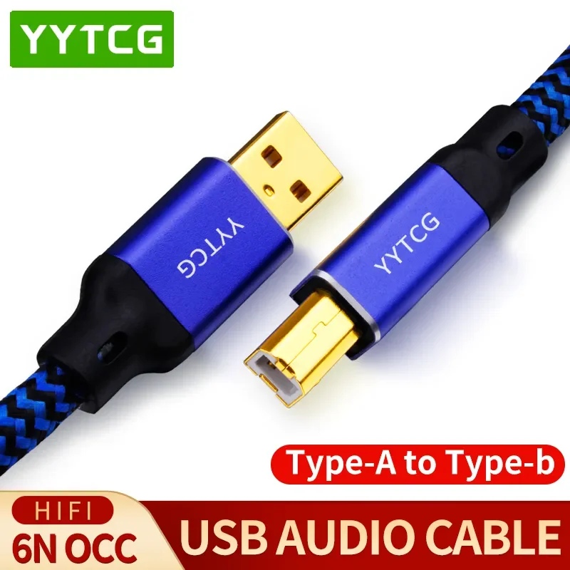 Kabel USB Hi-Fi DAC YYTCG A-B A-C A-A C-B C-C Alpha 6N OCC Cyfrowy Kabel Audio AB A do B High-End Typ A do Typ…