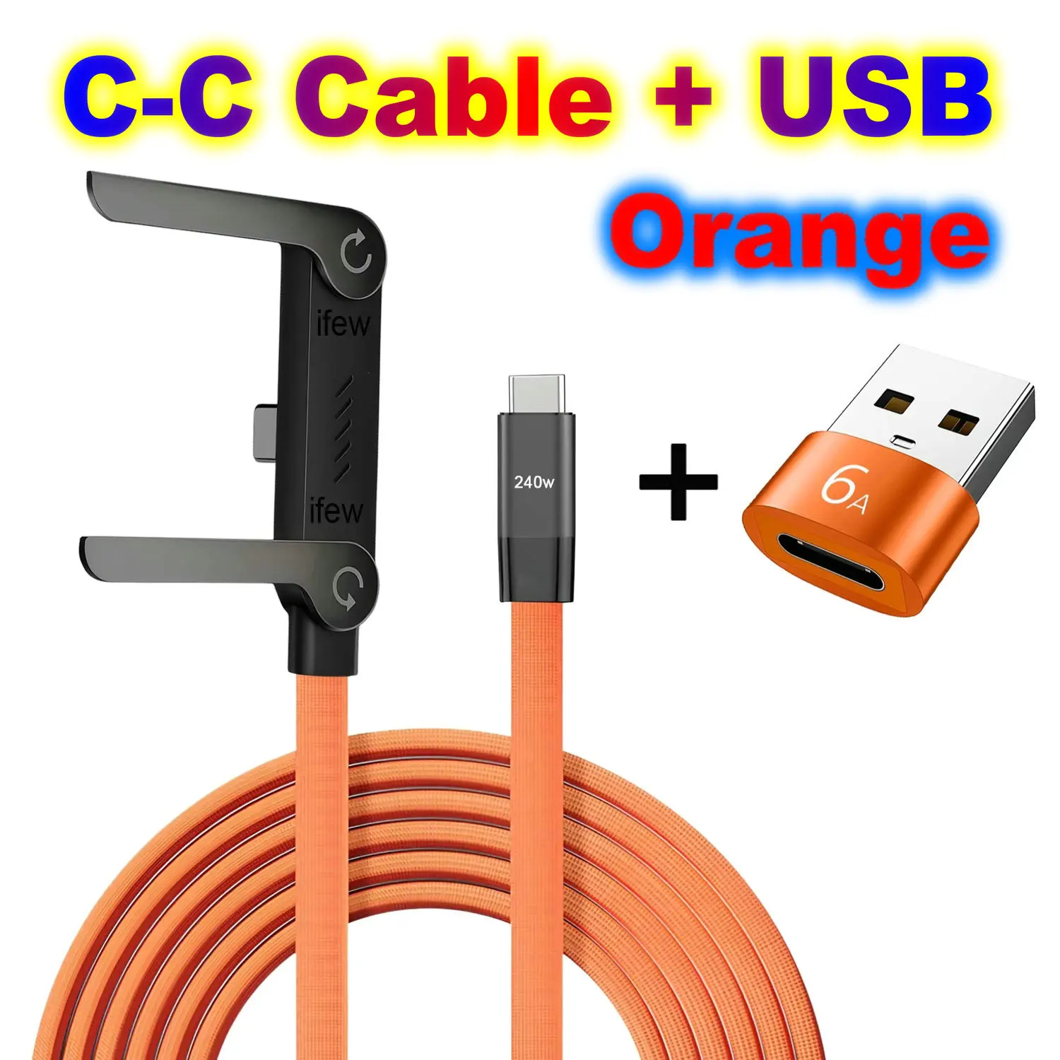 Kabel USB Typ C Płaski Kabel do Ładowania Stojak na Kabel C Niewidoczne Podparcie Składany Uchwyt na Telefon…