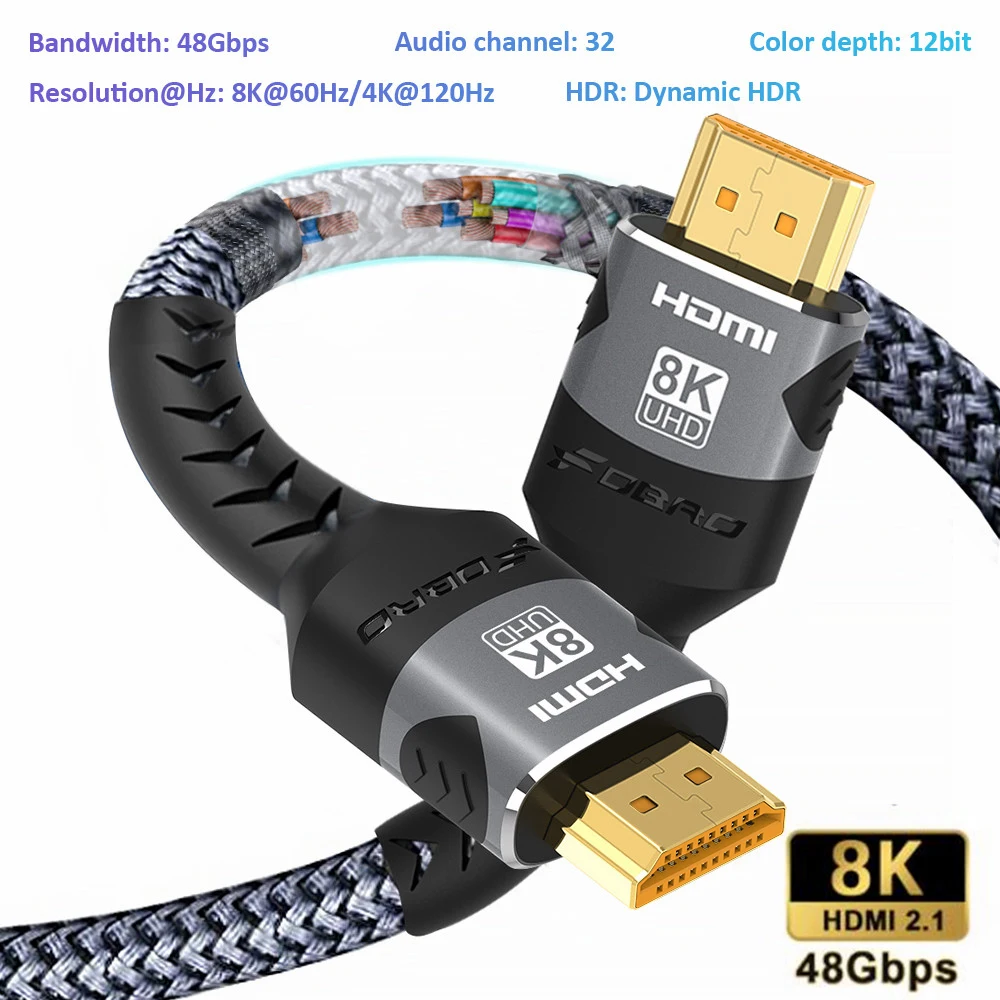 Kabel zgodny z 8K HDMI 4K@120Hz 8K@60Hz Kabel HDMI 2.1 Adapter 48 Gb/s do RTX 3080 eARC HDR Kabel wideo PC… Kabel zgodny z 8K HDMI 4K@120Hz 8K@60Hz Kabel HDMI 2.1 Adapter 48 Gb/s do RTX 3080 eARC HDR Kabel wideo PC…