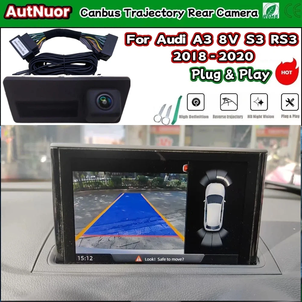 Kamera cofania z dynamicznymi liniami pomocniczymi Canbus do Audi A3 8V S3 RS3 2018 2019 2020, kamera cofania… Kamera cofania z dynamicznymi liniami pomocniczymi Canbus do Audi A3 8V S3 RS3 2018 2019 2020, kamera cofania…