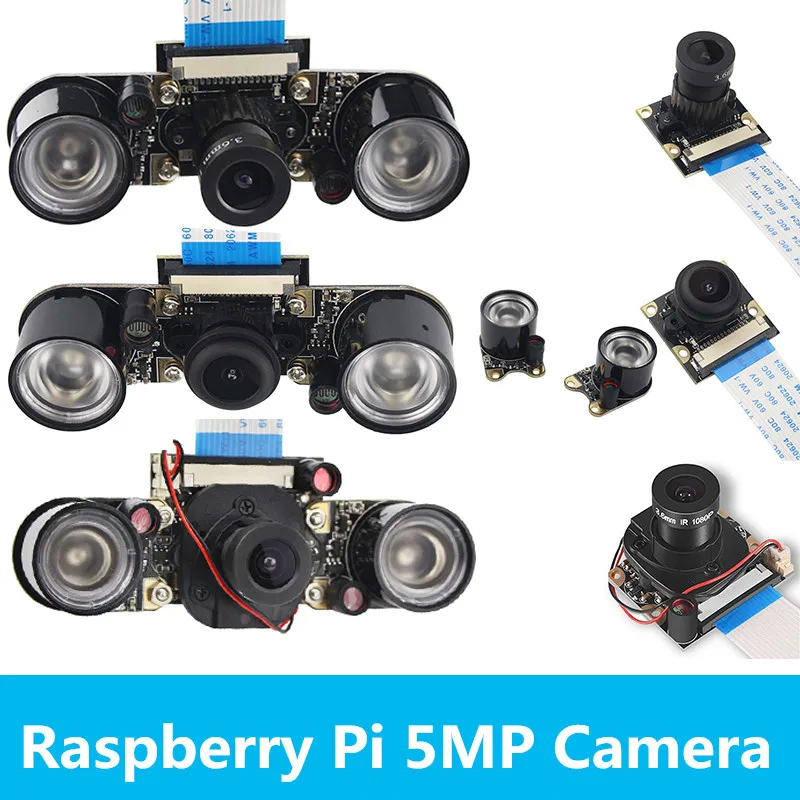Kamera Raspberry Pi 4 5MP 1080P Night Vision Fisheye IR-CUT Kamera na podczerwień OV5647 Kamera internetowa…