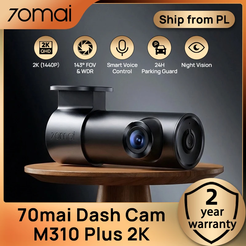 Kamera samochodowa 70mai M310 Plus 2K 1440P 143° FOV, noktowizor, inteligentne sterowanie głosowe, 24h… Kamera samochodowa 70mai M310 Plus 2K 1440P 143° FOV, noktowizor, inteligentne sterowanie głosowe, 24h…