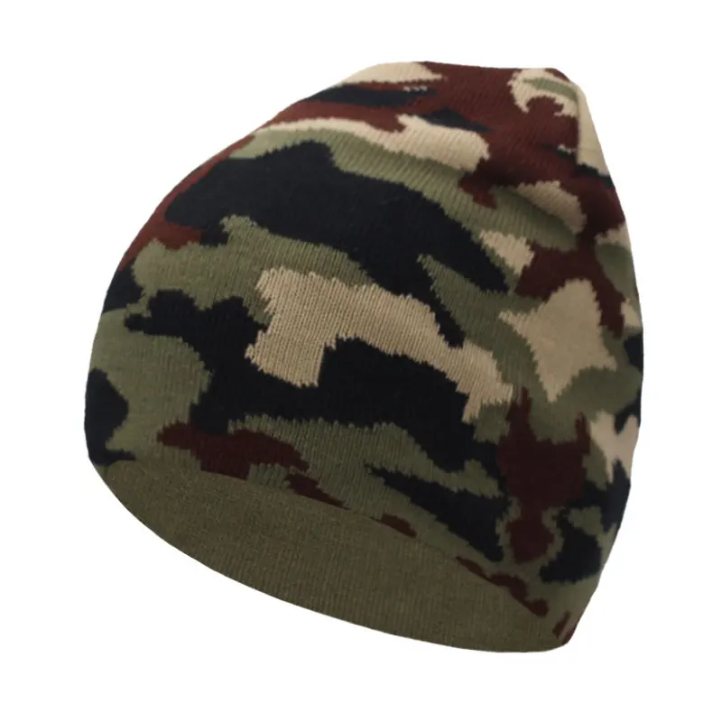 Kamuflaż Dzianinowa Czapka Mężczyźni Beanie Kobiety Zimowe Czapki Dla Mężczyzn Bonnet Dzianinowe Czapki…