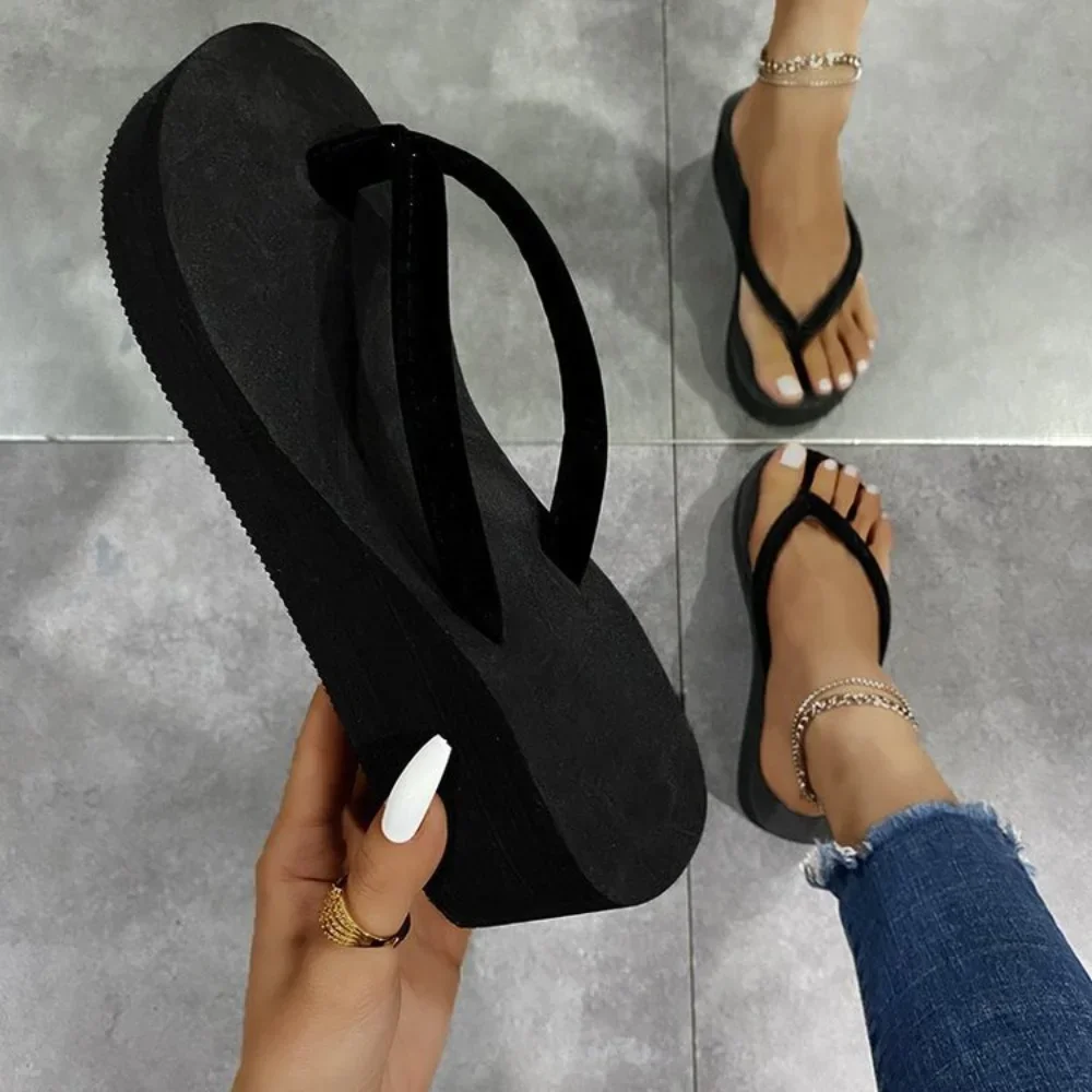 Kapcie letnie buty damskie sandały na koturnie slajdy plażowe kapcie domowe damskie klapki japonki kapcie z…