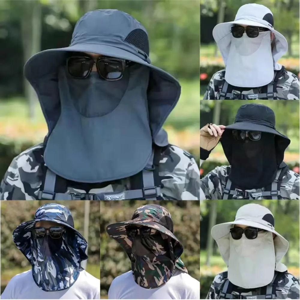 Kapelusz wędkarski z maską Letnia ochrona przed słońcem Szerokie rondo Kobiety Mężczyźni Czapka… Kapelusz wędkarski z maską Letnia ochrona przed słońcem Szerokie rondo Kobiety Mężczyźni Czapka…