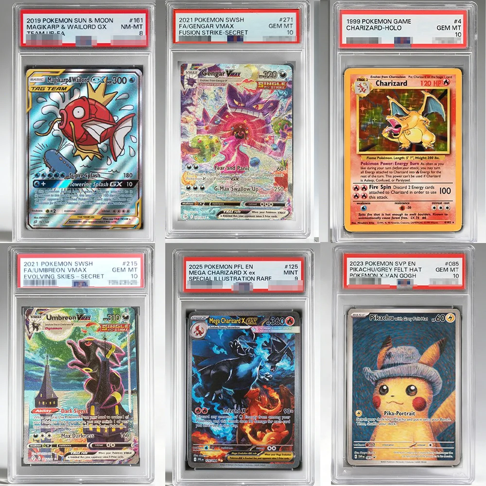 Karta do samodzielnego tworzenia kolekcji kart PTCG EN MAGIKARP GENGAR UMBREON MEGA CHARIZARD, karta z oceną…