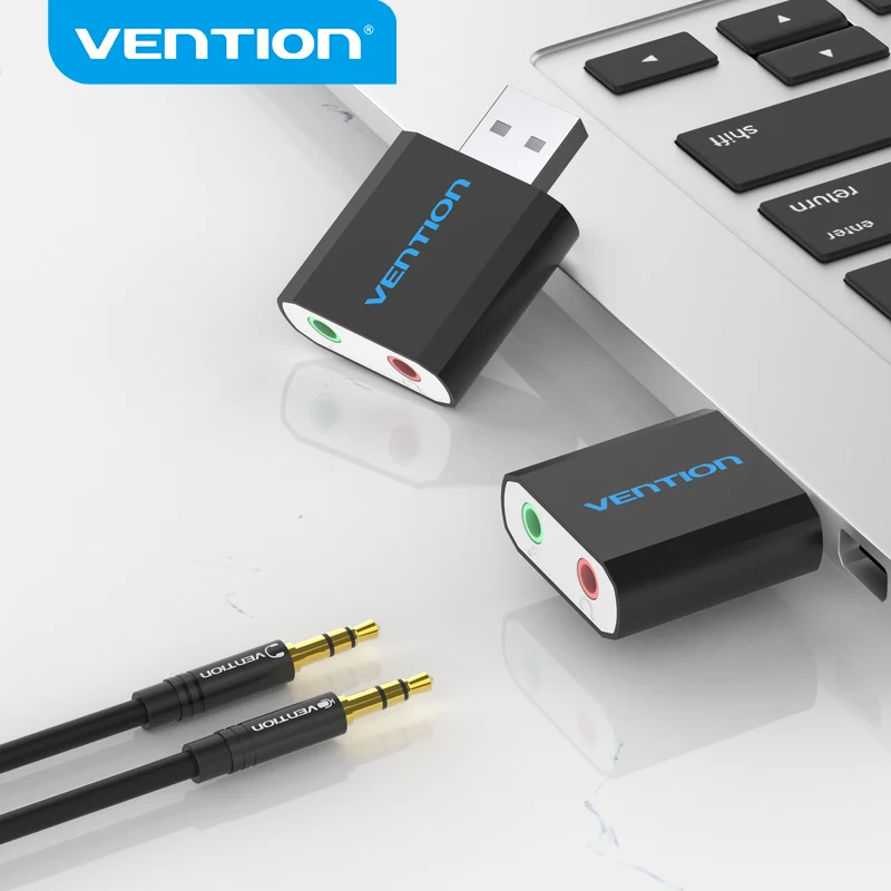 Karta dźwiękowa Vention USB Interfejs audio USB Adapter słuchawkowy Karta dźwiękowa do mikrofonu Głośnik… Karta dźwiękowa Vention USB Interfejs audio USB Adapter słuchawkowy Karta dźwiękowa do mikrofonu Głośnik…