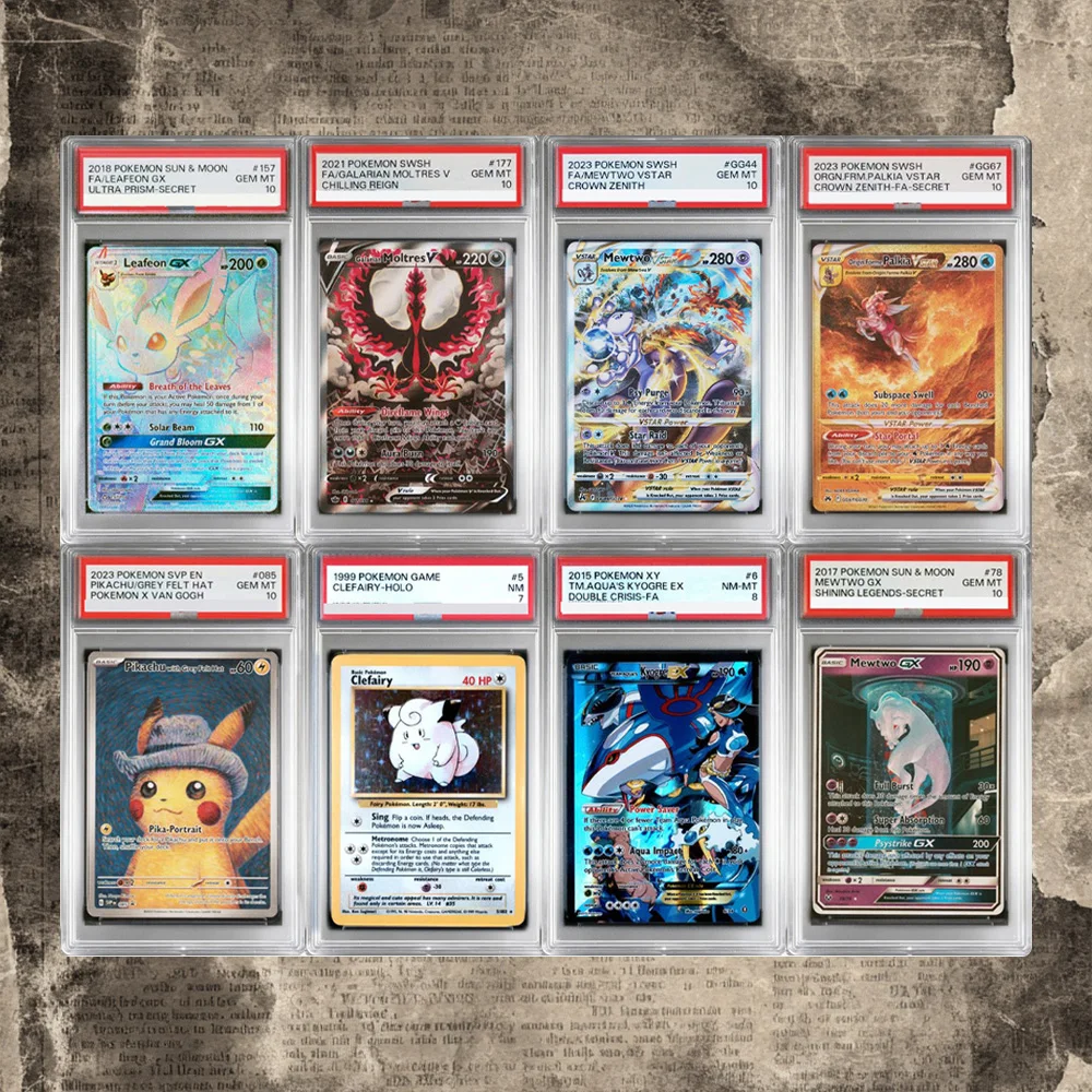 Karta ocenowa PTCG DIY EN Leafeon Moltres Mewtwo Clefairy Karta kolekcjonerska anime Wysokiej jakości replika…