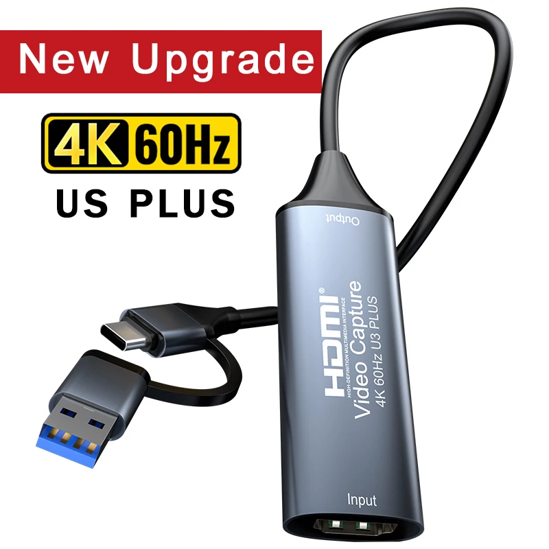 Karta przechwytująca HDMI 4K 60Hz USB 3.0 z audio HDMI, karta przechwytująca Mjpeg 2160P, rejestrator gier… Karta przechwytująca HDMI 4K 60Hz USB 3.0 z audio HDMI, karta przechwytująca Mjpeg 2160P, rejestrator gier…