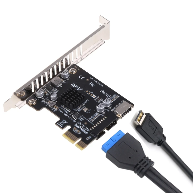 Karta rozszerzeń PCI-E do USB 3.0 5Gpbs typ E karta PCI Express 19/20 głowica pinowa dla adaptera mocowanie… Karta rozszerzeń PCI-E do USB 3.0 5Gpbs typ E karta PCI Express 19/20 głowica pinowa dla adaptera mocowanie…