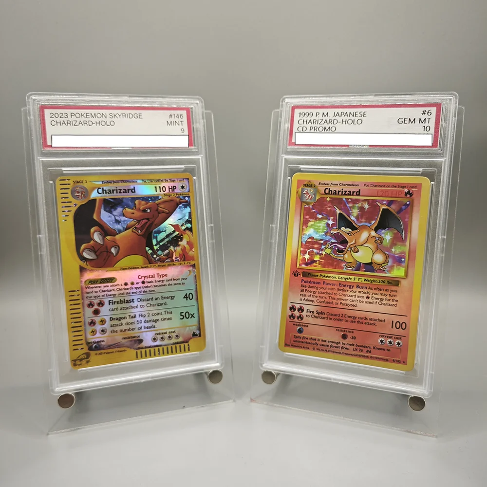Karty Kolekcjonerskie Pocket Monsters DIY 1999 PTCG EDYCJA GRA – CHARIZARD-HOLO, Karta z Oceną 10 Punktów…