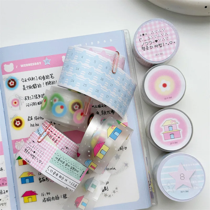 Kawaii 3M DIY ręczna taśma do namiotu naklejka Kpop dekoracyjne naklejki Cute Cartoon szkolne artykuły… Kawaii 3M DIY ręczna taśma do namiotu naklejka Kpop dekoracyjne naklejki Cute Cartoon szkolne artykuły…