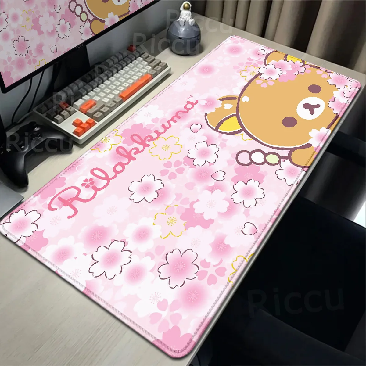Kawaii Game Rubber Mat Cute Mousepad Non-slip Table Mat Anime Pink Rilakkuma Office Computer Accessories Speed…