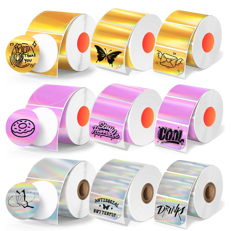 KAYSION Holograficzna Termiczna Drukarka Etykiet Naklejek Samoprzylepnych Kolorowy Papier Termiczny Laserowy… KAYSION Holograficzna Termiczna Drukarka Etykiet Naklejek Samoprzylepnych Kolorowy Papier Termiczny Laserowy…
