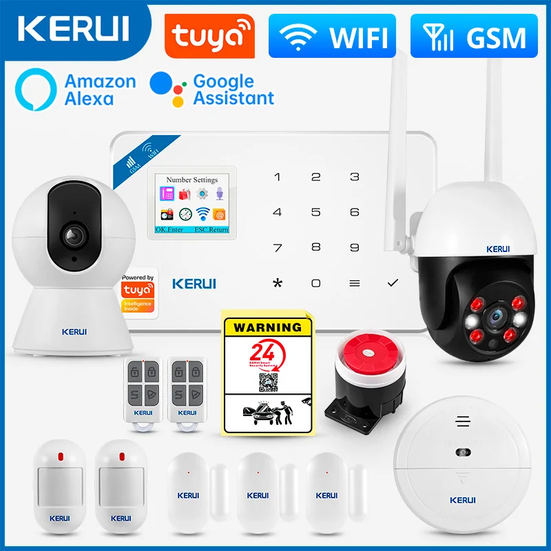 KERUI W181 System alarmowy Secutrity Home WIFI GSM Alarm Tuya Inteligentny czujnik ruchu Czujnik drzwi Kamera…