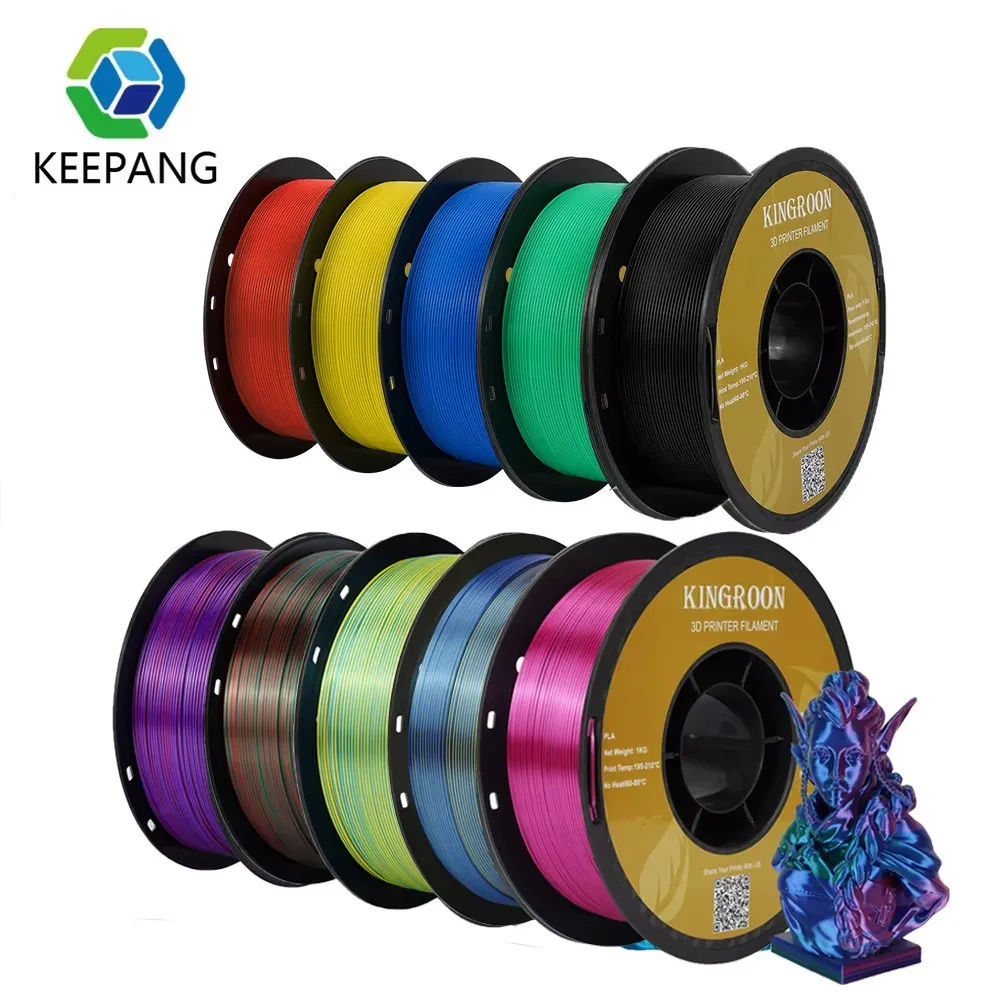 KINGROON PLA/Silk PLA Filament 10kg Filament do drukarek 3D 1kg/1 rolka 1.75mm Pla Filamento 100% Bez…