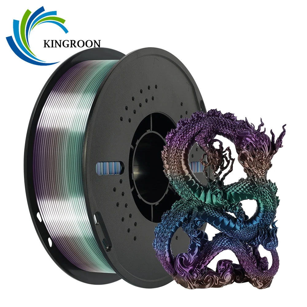 KINGROON Rainbow Silk PLA Filament 1.75mm 1KG Multicolor Gradient Materiały do drukarek 3D Zmieniające Kolor… KINGROON Rainbow Silk PLA Filament 1.75mm 1KG Multicolor Gradient Materiały do drukarek 3D Zmieniające Kolor…