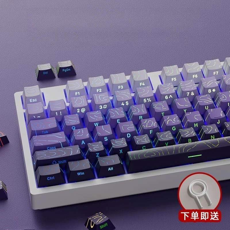 Klawisze PBT z efektem gradientu i bocznym prześwietaniem, profil Cherry, do klawiatur mechanicznych 60%, 65%… Klawisze PBT z efektem gradientu i bocznym prześwietaniem, profil Cherry, do klawiatur mechanicznych 60%, 65%…