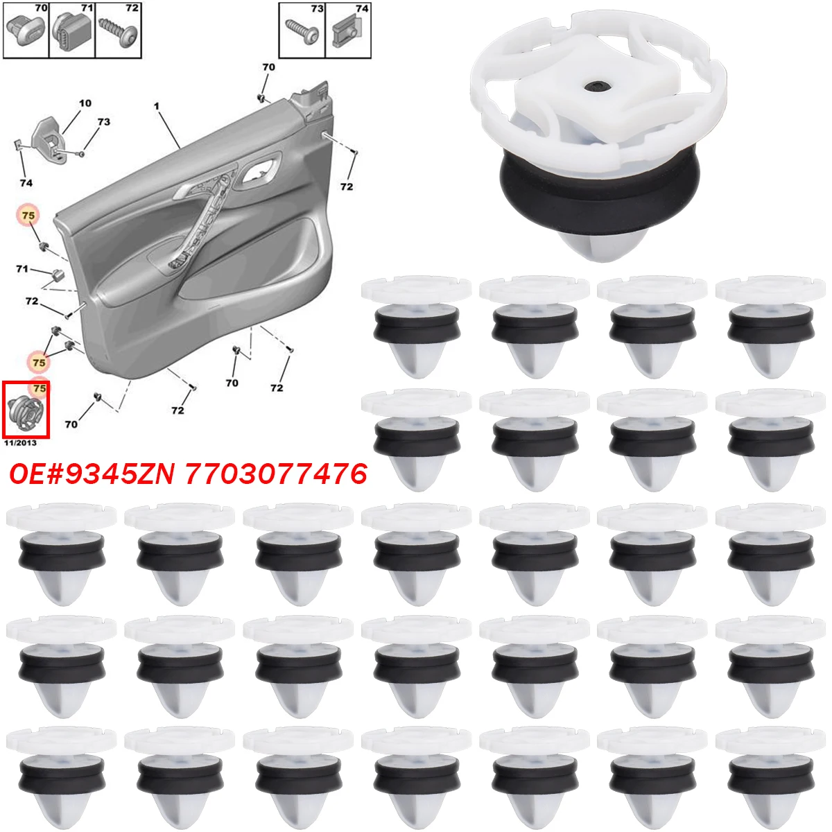 Klipsy do paneli wewnętrznych drzwi do Renault Megane 2 3 Samsung Laguna Peugeot 208 308 508 Citroen DS4 DS5… Klipsy do paneli wewnętrznych drzwi do Renault Megane 2 3 Samsung Laguna Peugeot 208 308 508 Citroen DS4 DS5…