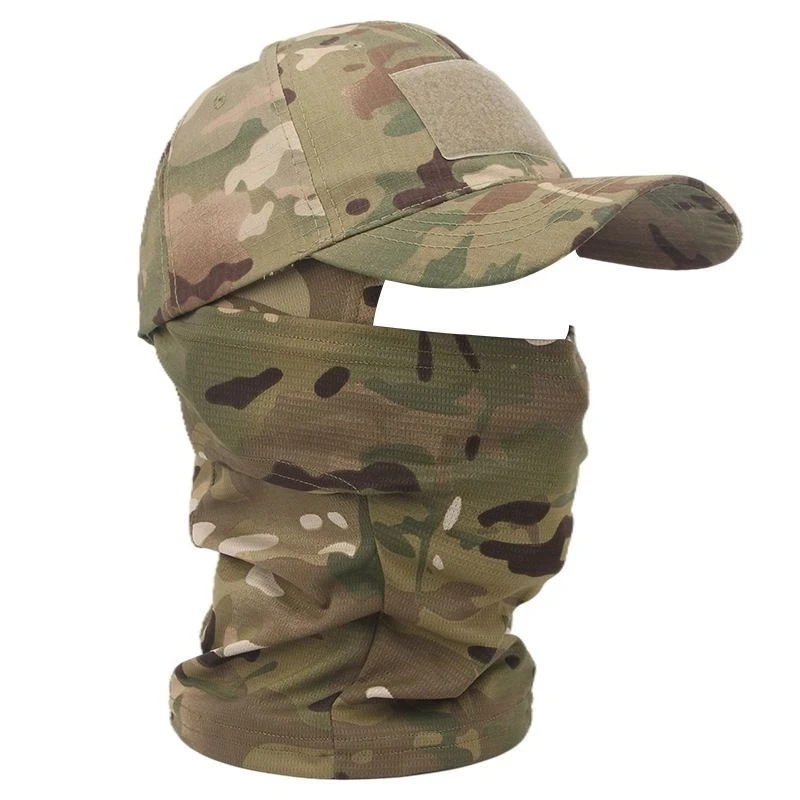 Kominiarka taktyczna czapki baseballowe maska ​​pełnotwarzowa zestaw mężczyźni letni Snapback kapelusz…