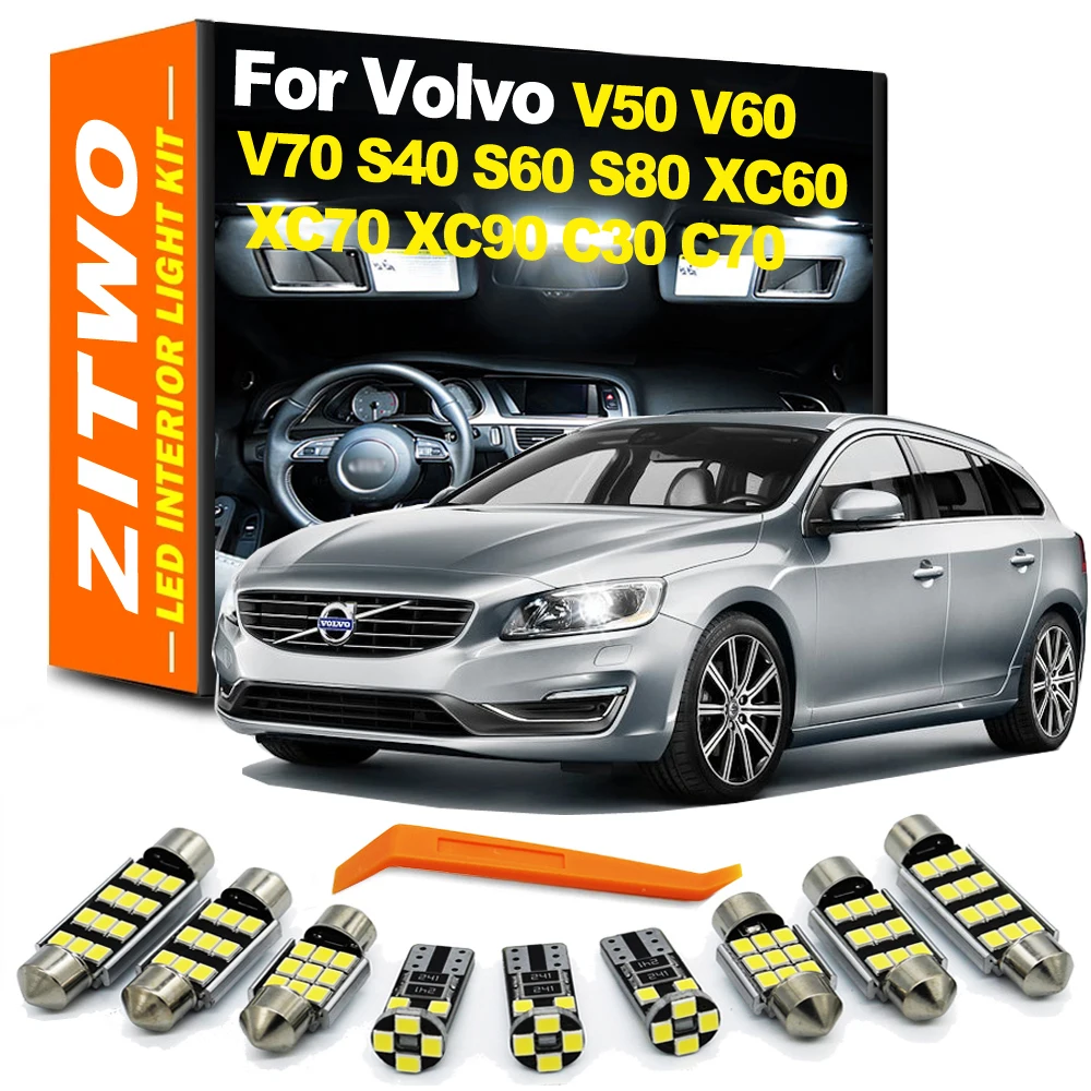 Kompletny zestaw oświetlenia wewnętrznego LED do Volvo V50 V60 V70 S40 S60 S80 XC60 XC70 XC90 C30 C70… Kompletny zestaw oświetlenia wewnętrznego LED do Volvo V50 V60 V70 S40 S60 S80 XC60 XC70 XC90 C30 C70…