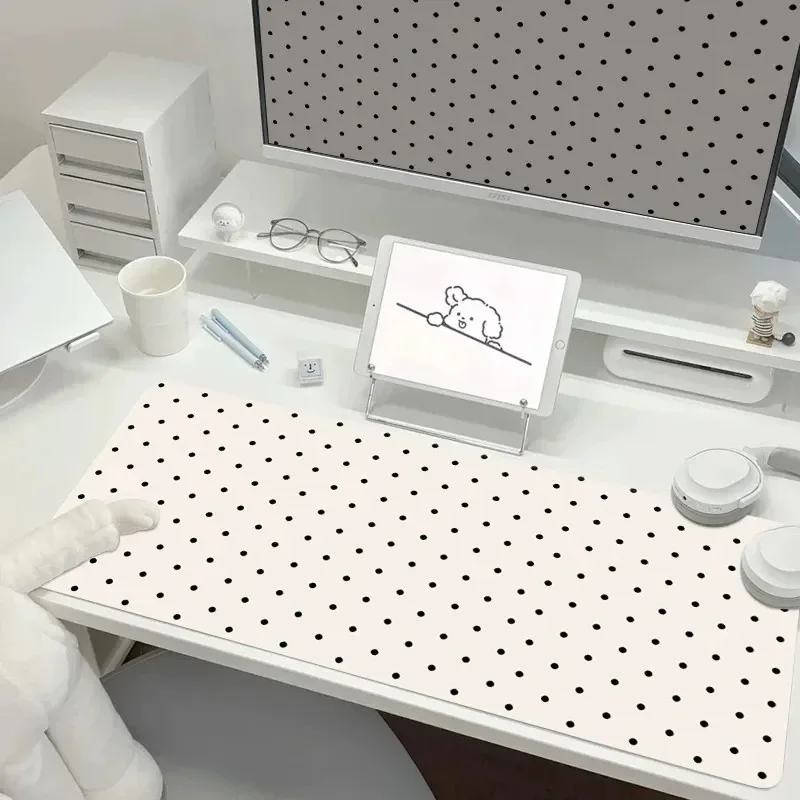 Koreańska Podkładka Pod Mysz z Motywem Kropki, Minimalistyczna, Duża, Kreatywna, Kremowa, Estetyczna… Koreańska Podkładka Pod Mysz z Motywem Kropki, Minimalistyczna, Duża, Kreatywna, Kremowa, Estetyczna…