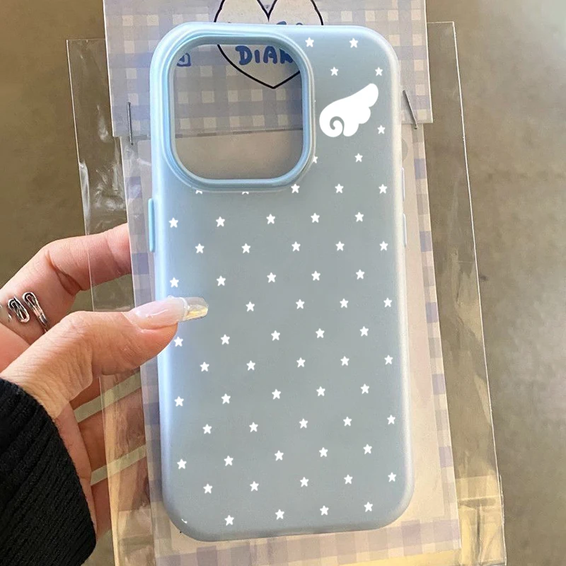 Koreańskie, urocze etui na telefon z motywem estetyki koreańskiej, skrzydła anioła, 2w1, do iPhone’a 13…