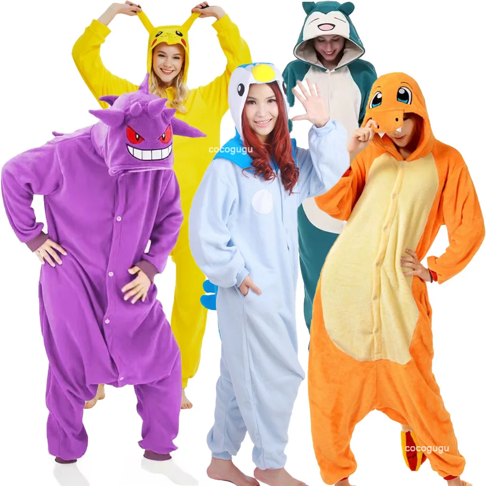 Kostium Cosplay Pokemon Męski Damski Kigurumi Anime Onesie Halloween Karnawał Impreza Strój Gengar Pikachu… Kostium Cosplay Pokemon Męski Damski Kigurumi Anime Onesie Halloween Karnawał Impreza Strój Gengar Pikachu…