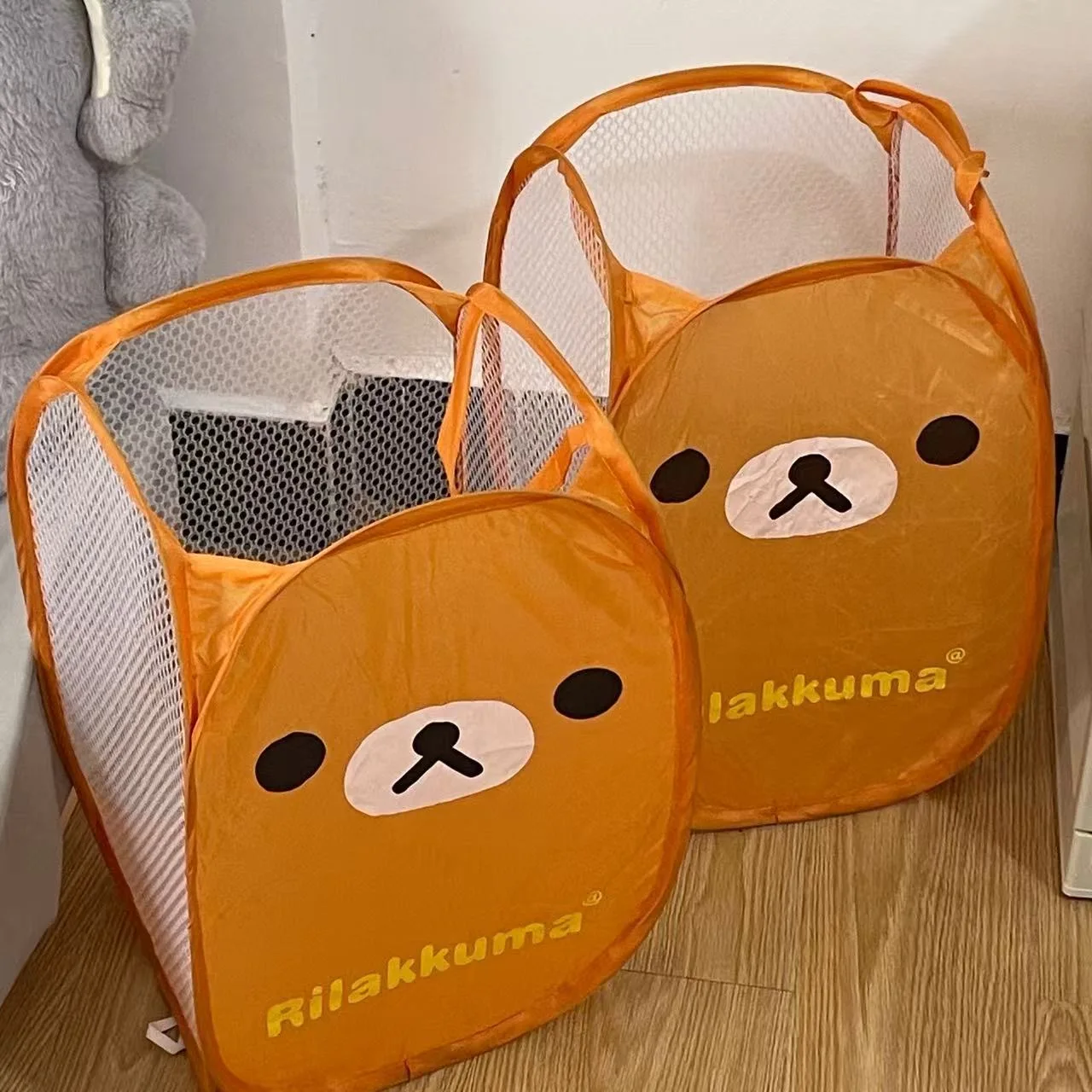 Kosz na pranie Hot Japan Rilakkuma, składany, z siatki, o dużej pojemności, z motywem kreskówkowym, przenośny…