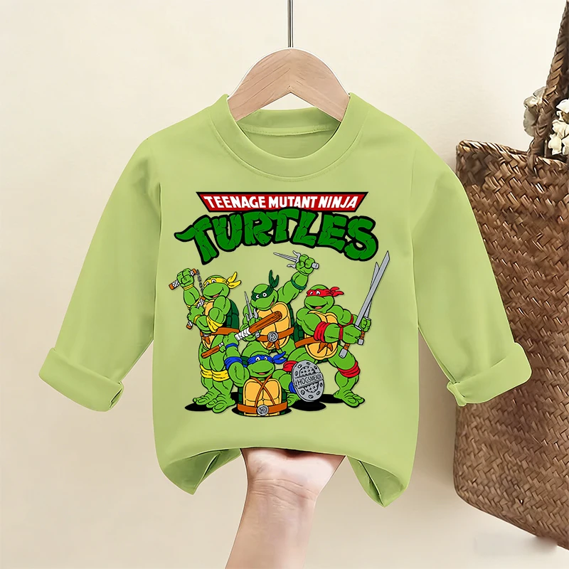 Koszulka z długim rękawem Teenage Mutant Ninja Turtles, bluzka, podkoszulek, chłopięca koszulka, modny sweter…