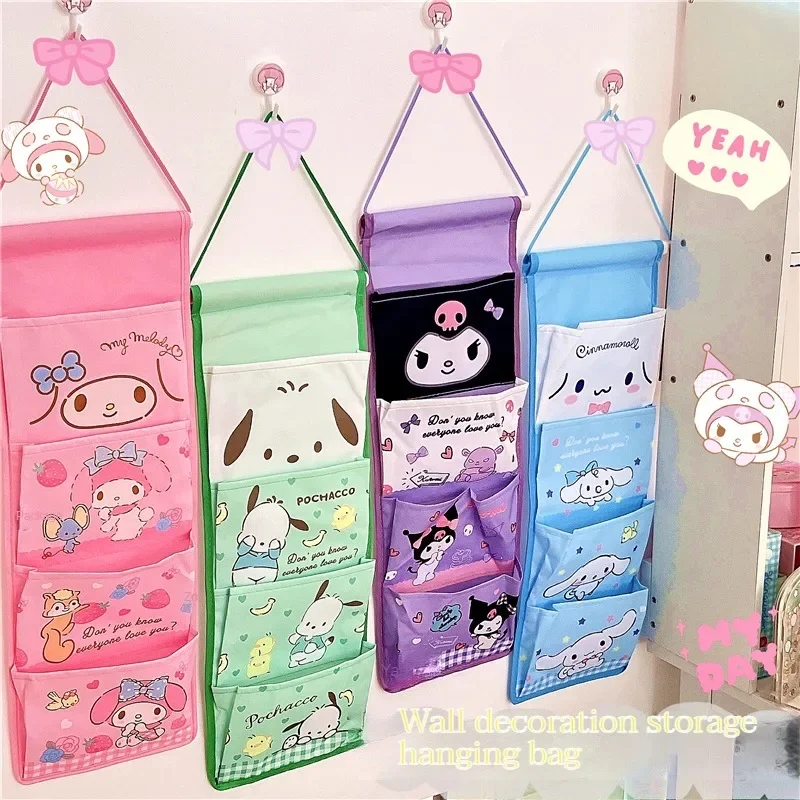 Kreatywna Kawaii Dziewczyna Sanrio Wisząca Torba Ścienna do Przechowywania Kreskówka Kuromi Cinnamoroll… Kreatywna Kawaii Dziewczyna Sanrio Wisząca Torba Ścienna do Przechowywania Kreskówka Kuromi Cinnamoroll…