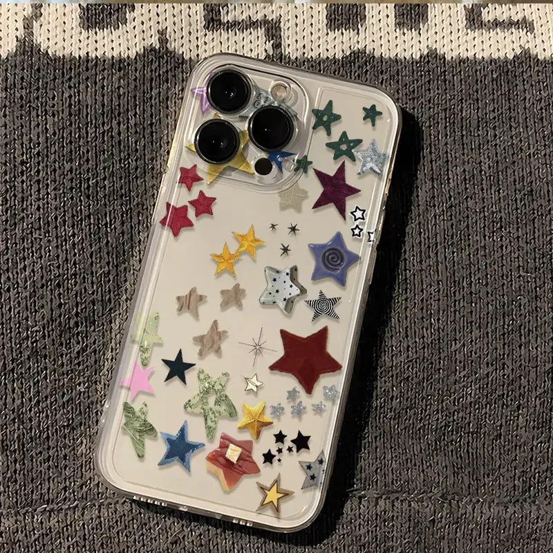 Kreatywne etui na telefon w stylu koreańskim z motywem gwiazd, odporne na wstrząsy, przezroczyste, do iPhone… Kreatywne etui na telefon w stylu koreańskim z motywem gwiazd, odporne na wstrząsy, przezroczyste, do iPhone…