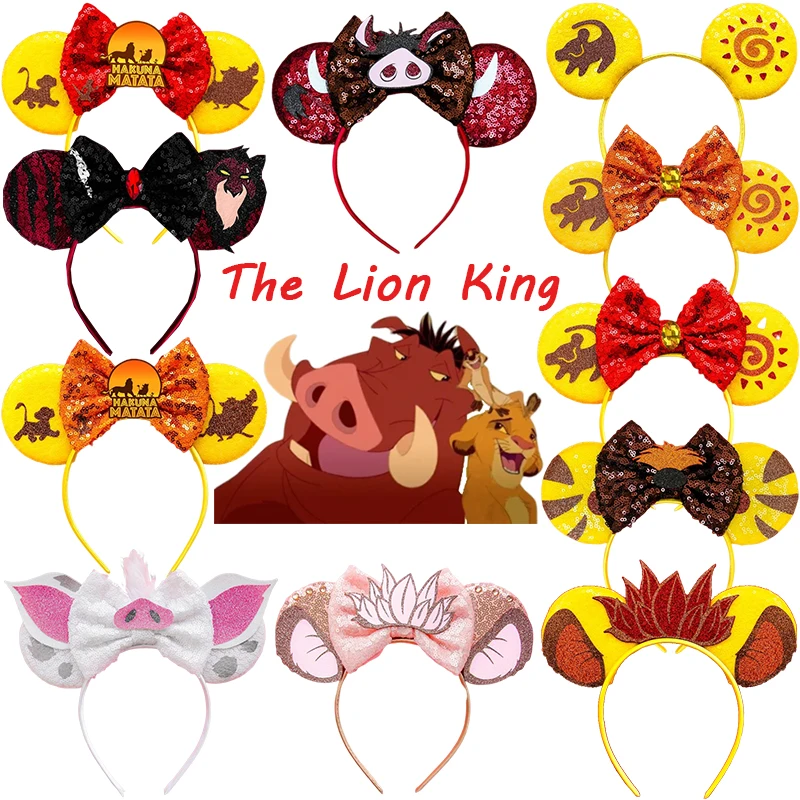 Król Lew Opaski na uszy dla kobiet Disney Mufasa Simba Opaski do włosów Dziewczyna Pumbaa HAKUNA MATATA Cekiny… Król Lew Opaski na uszy dla kobiet Disney Mufasa Simba Opaski do włosów Dziewczyna Pumbaa HAKUNA MATATA Cekiny…