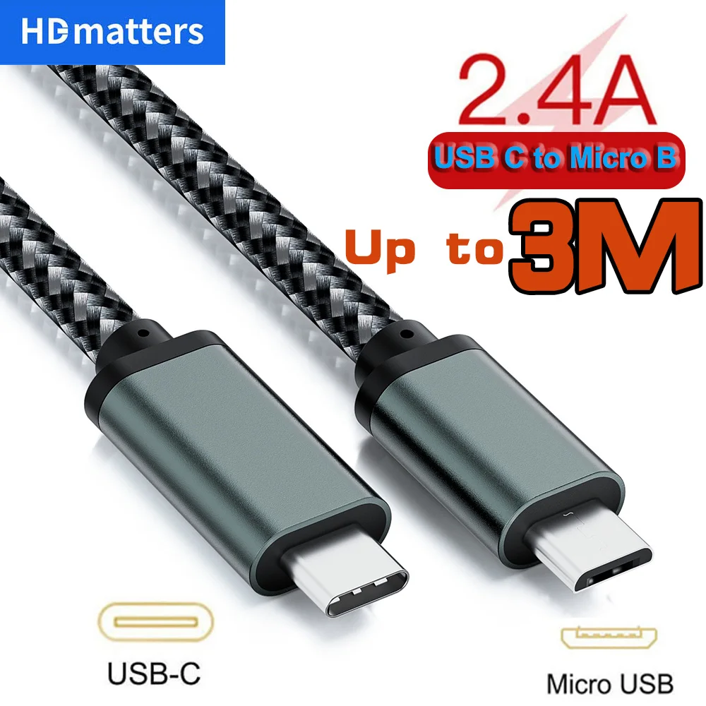 Krótki kabel USB C do Micro USB USB-C typu C do Micro B USB 2.0 OTG Ładowarka do danych Przewód do Macbooka…