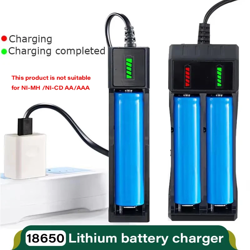 Ładowarka 18650 1/2/4 gniazda Podwójne ładowanie 18650 3,7 V Ładowarka USB do akumulatorów litowych 16340… Ładowarka 18650 1/2/4 gniazda Podwójne ładowanie 18650 3,7 V Ładowarka USB do akumulatorów litowych 16340…