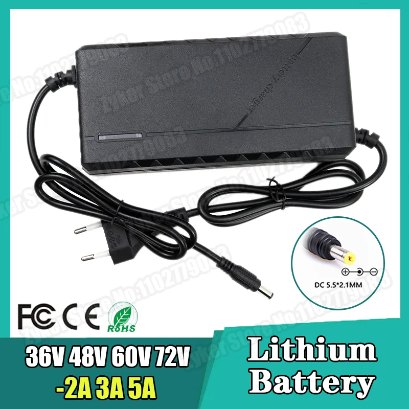 Ładowarka 36V 48V 60V 72V 2A 3A 5A Akumulator litowy 42 54.6 67.2 84V 10 13 16 20S DC EU Inteligentne… Ładowarka 36V 48V 60V 72V 2A 3A 5A Akumulator litowy 42 54.6 67.2 84V 10 13 16 20S DC EU Inteligentne…