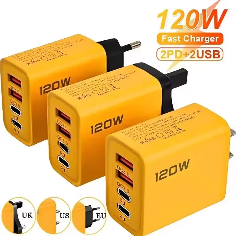 Ładowarka 4-portowa 120W USB C PD Super Szybkie Ładowanie Quick Charge 3.0 Adapter USB Typu C do Ładowania… Ładowarka 4-portowa 120W USB C PD Super Szybkie Ładowanie Quick Charge 3.0 Adapter USB Typu C do Ładowania…