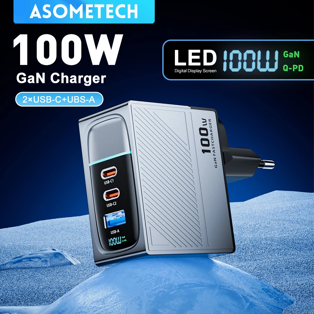 Ładowarka GaN USB PD 100W Szybkie ładowanie typu C QC 4.0 3.0 do iPhone 14 13 Samsung Xiaomi Macbook Tablet…