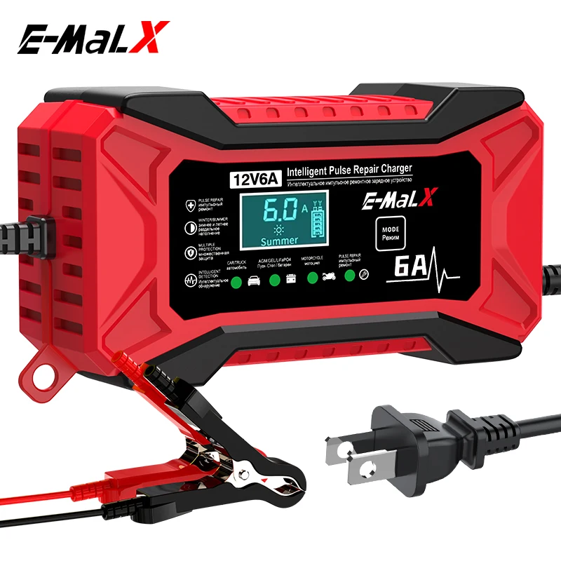 Ładowarka samochodowa 12V 6A Naprawa impulsowa LiFePO4 14.6V Inteligentne szybkie ładowanie AGM Ładowarka…