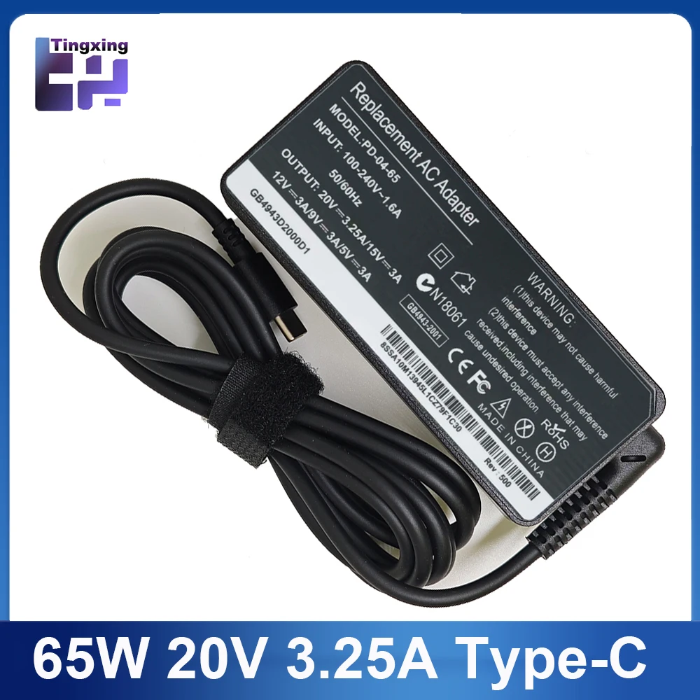 Ładowarka sieciowa 20V 3.25A 65W USB Type-C do laptopów Lenovo Thinkpad X1 Carbon Yoga X270 X280 T580 P51 P52s… Ładowarka sieciowa 20V 3.25A 65W USB Type-C do laptopów Lenovo Thinkpad X1 Carbon Yoga X270 X280 T580 P51 P52s…