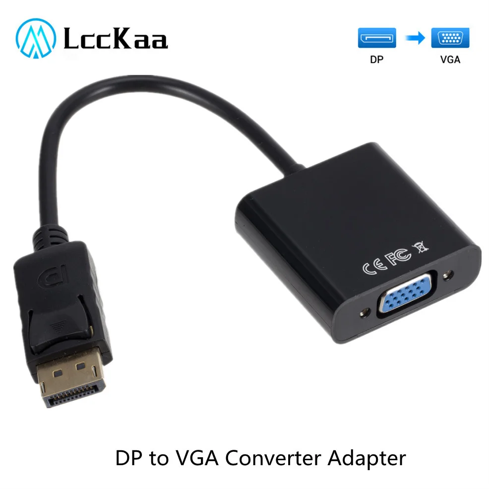 LccKaa DisplayPort Display Port DP do VGA Adapter Kabel męski do żeńskiego Konwerter do komputera PC Laptop… LccKaa DisplayPort Display Port DP do VGA Adapter Kabel męski do żeńskiego Konwerter do komputera PC Laptop…