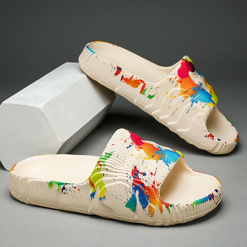 Letnie męskie buty kapcie plaża Outdoor EVA antypoślizgowe slajdy moda damska mieszkania klapki japonki… Letnie męskie buty kapcie plaża Outdoor EVA antypoślizgowe slajdy moda damska mieszkania klapki japonki…