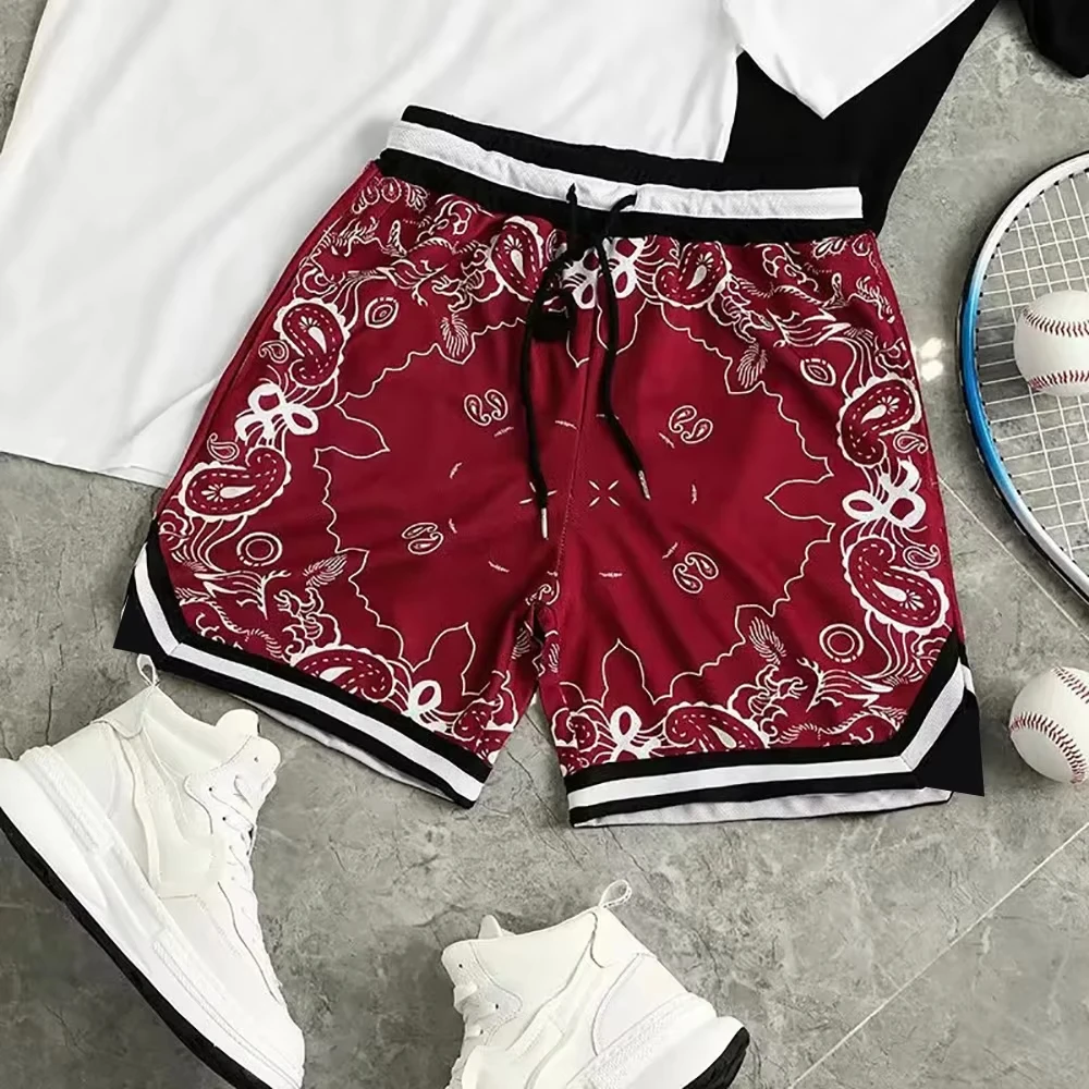Letnie męskie szorty plażowe w stylu vintage, modne, codzienne, sportowe, etniczne, z kwiatowym nadrukiem… Letnie męskie szorty plażowe w stylu vintage, modne, codzienne, sportowe, etniczne, z kwiatowym nadrukiem…
