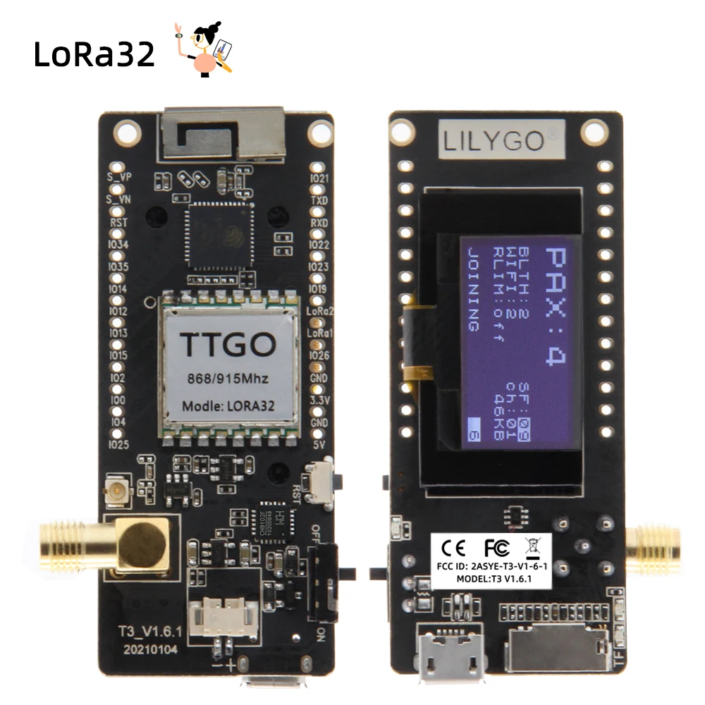 LILYGO® LoRa32 V2.1 Płyta rozwojowa ESP32 LoRa, moduł SX1276 SX1278, 433MHz 868MHz 915MHz, 0,96 Cal OLED, DIY…